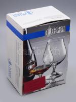Schott Zwiesel kristály cognac pohár pár, jelzett, certifikáttal, dobozában, hibátlan, m: 13,5 cm