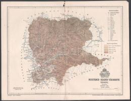1896-1897 Beszterce-Naszód vármegye és Maros-Torda vármegye térképe (2 db), tervezte: Gönczy Pál, Bp., Posner Károly Lajos és Fia, a Pallas Nagy Lexikona mellékletei, kisebb lapszéli sérüléssel, 23,5x30,5 cm