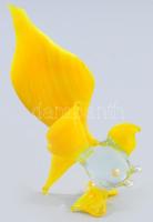 Murano art aranyhal figura, részben színezett üveg, jelzés nélkül, hibátlan, m: 10 cm