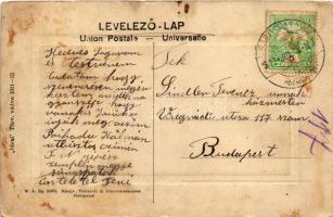 1912 Sárospatak, Piac tér, Városháza, Krausz Lázár, Somogyi László, Dancziger József üzlete. Trócsán...