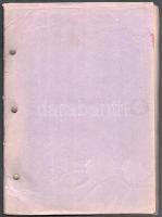 Zenetörténelem, gépelt kézirat, fűzve, kissé sérült, foltos, 59 p