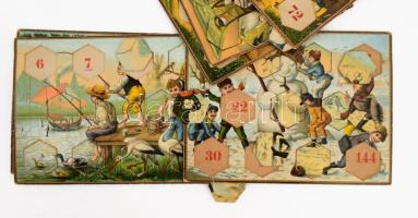 cca 1900 gyermekjáték karton kirakók, 1-1 hiánnyal