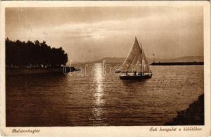 1942 Balatonboglár, Esti hangulat a kikötőben (Rb)