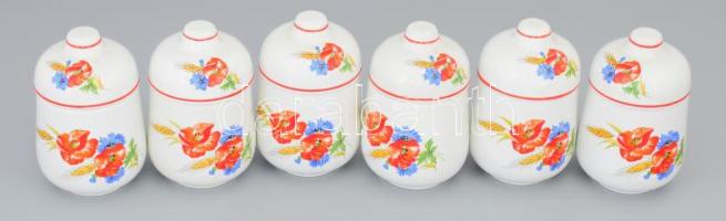 Gránit 6 darabos fűszertartó készlet, jelzett, m: 12 cm