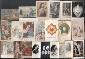 21 db vegyes szentkép + 5 db Szűz Mária medál