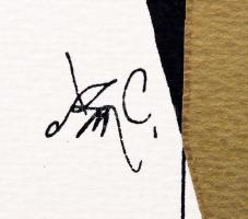 Szász Endre (1926-2003): Szürrealista hölgy. Szitanyomat, papír, jelzett, 43/100 számozással. 47x63 ...