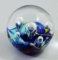 Murano üveg levélnehezék, jelzés nélkül, hibátlan, m: 6 cm
