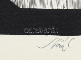 Szász Endre (1926-2003): Olvasó hölgy. Szitanyomat, papír, jelzett, 43/100 számozással. 47,5x67 cm