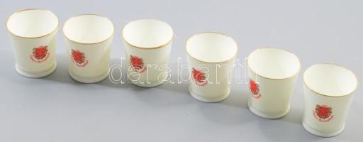 Lomonosov 6 darab tejporcelán kupica, jelzett, hibátlan, m: 5,5 cm