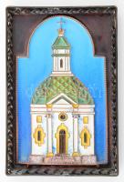 Orosz tűzzománc kép fém keretben 10x15 cm