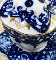 Lomonosov 2 csokoládés fedeles csésze alátéttel, jelzett, hibátlan, m: 13 cm