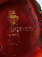 Zsolnay kisplasztika - kislány birkával. Terv.: Sinkó András, eozin mázakkal festett öntött finomfaj...