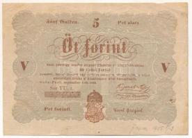 1848. 5Ft barna nyomat "YU.t. 37453" "Kossuth bankó" T:F erős papír Adamo G109A