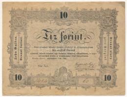 1848. 10Ft "Kossuth bankó" "Xd. 1484 60" T:F beszakadások, tűlyuk Adamo G111