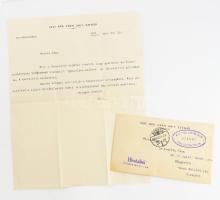 1936 Szent-Györgyi Albert (1893-1986) Nobel-díjas orvos, biokémikus gépelt levele, a végén autográf aláírással ("Albi") Zemplén Géza (1883-1956) vegyész, bölcseleti doktor, műegyetemi tanár részére, kutatásairól szót ejtve. Szent-Györgyi Albert szegedi egyetemi professzori fejléces papírján, Szeged, 1936 dec. 14. borítékkal