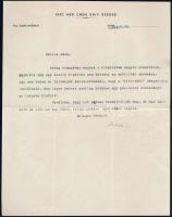 1936 Szent-Györgyi Albert (1893-1986) Nobel-díjas orvos, biokémikus gépelt levele, a végén autográf aláírással ("Albi") Zemplén Géza (1883-1956) vegyész, bölcseleti doktor, műegyetemi tanár részére, a C vitaminhoz vezető kutatásairól szót ejtve. Szent-Györgyi Albert szegedi egyetemi professzori fejléces papírján, Szeged, 1936 okt 8.