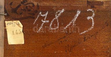 Bachmann Károly (1874-1924): Csendélet, 1910. Olaj, fatábla, a hátoldalán jelzett és később 1936-os ...