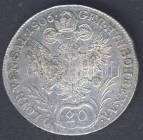 Ausztria 1806A 20Kr Ag II.Ferenc T:2/3 juszt