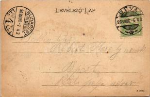 1903 Déva, Piac, Holtzer Károly, Szőcs F. Lajos, Hirsch Testvérek üzlete, vár. Hirsch Adolf kiadása,...