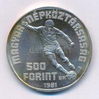 1981. 500Ft Ag "Labdarúgó Világbajnokság 1982" T:UNC,AU patina Adamo EM65