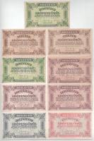 1946. 10.000AP (2xklf: sorszámmal + sorszám nélkül) + 50.000AP (2xklf: sorszámmal + sorszám nélkül) + 100.000AP (3xklf: sorszámmal + sorszám nélkül vízjeles papíron + sorszám nélkül fehér papíron) + 500.000AP sorszám nélkül fehér papíron + 1.000.000AP sorszám nélkül fehér papíron T:AU-F, mindegyik szép papír