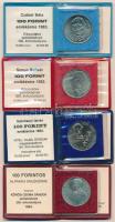 1983. 100Ft Cu-Ni-Zn "Czóbel Béla" + 100Ft Cu-Ni-Zn "Simon Bolivar" + 100Ft Cu-Ni-Zn "Széchenyi István" + 1984. 100Ft Cu-Ni-Zn "Kőrösi Csoma Sándor", mindegyik eredeti műbőr tokban, tanúsítvánnyal T:BU