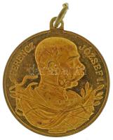 1903. "Mária Radna és Lippa vidékén megtartott királyi hadgyakorlatok emlékéül - 1903 szeptember hó" aranyozott bronz emlékérem füllel (29mm) T:AU,XF / Hungary 1903. "Mária Radna és Lippa vidékén megtartott királyi hadgyakorlatok emlékéül - 1903 szeptember hó" gilt, bronze commemorative medallion (29mm) C:AU,XF