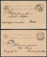 1883-1898 2 db horvát nyelvű levelezőlap "ESZÉK FELSŐVÁROS / OSIEK GORNJI GRAD" + "BELLOVÁR"