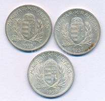 1937-1939. 1P Ag (3xklf) T:AU,XF Adamo P6