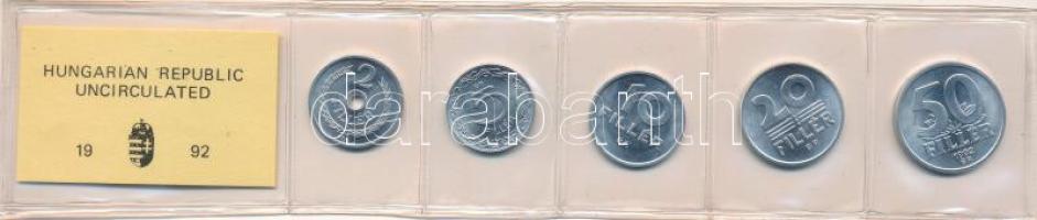 1992. 2f-50f Al (5xklf) fillér forgalmi sor fóliatokban T:UNC Adamo FO25
