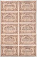 1946. 10.000AP sorszámmal vízjeles papíron (10x) közte közeli sorszámok T:XF-F, javarészben szép papír, egyiken pici szakadás