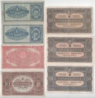 1920. 1K (2x) + 2K csillagos sorszámmal + 10K + 20K (3x) T:F, közte szép papír, pici szakadások