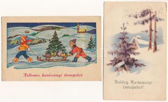 12 db főleg RÉGI motívum képeslap vegyes minőségben: karácsonyi és újévi üdvözlőlapok / 12 mainly pr...