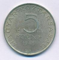 1948. 5Ft Ag "Petőfi" T:VF patina Adamo EM1 Gyorsárverésre