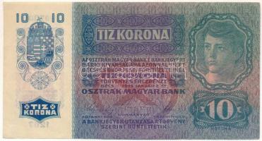 1915. 10K "1267 497001" piros függőleges "DEUTSCHÖSTERREICH" felülbélyegzéssel T:F, szép papír, pici szakadás Adamo K11