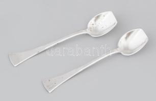 2 darab ezüst (Ag) fűszerkanál, jelzett, nettó 22g