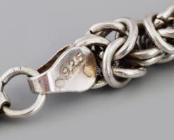 Ezüst (Ag) masszív királyszemes karkötő, h: 20,5 cm, jelzett, nettó 26,7g