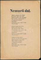 cca 1948 (?) Nemzeti dal fakszimile nyomtatvány, sarkaiban hajtásnyomokkal és apró szakadásokkal, 29,5x21 cm