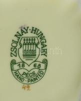 Zsolnay virágmintás bonbonier, jelzett, hibátlan, 10x10 cm