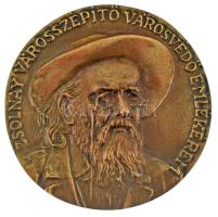 2000 k. "Zsolnay Városszépítő Városvédő Emlékérem / Pécs Város Szépítéséért és Védelméért" bronz emlékérem (110mm) T:AU