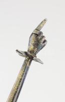 1857 Ezüst (Ag) tóramutató, 14 zolotniki jel, mesterjegyes, h: 33 cm, bruttó 87g