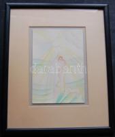 Ruzicskay György (1896-1993): Balatoni fények, pasztel-papír, keretben 30x36 cm