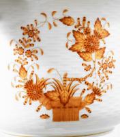 Herendi Indiai kosár rust mintás kaspó, jelzett, hibátlan, d:18,5 cm, m: 13,5 cm