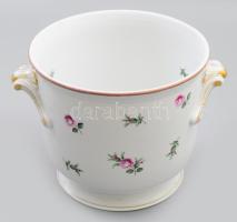 Herendi óherendi bécsirózsa mintás kaspó, jelzett, kis kopottsággal, m:16 cm, d: 19 cm