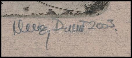 Olvashatatlan jelzéssel: Béke. Hidegtű, papír. 20,5x15 cm