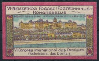 1929 VI. Nemzetközi Fogász Fogtechnikus Kongresszus levélzáró (saroktörés / corner fold)
