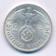 Német Harmadik Birodalom 1939D 2M Ag "Hindenburg" T:AU,XF German Third Reich 1939D 2 Mark Ag "Hindenburg" C:AU,XF Krause KM#93