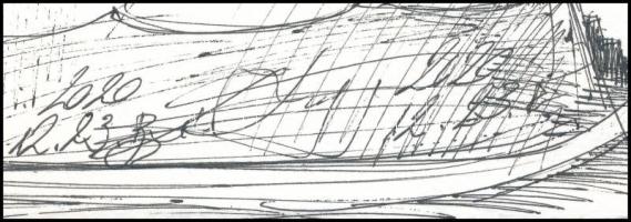 ZéKovács József (Zé Kovács Jozsef, 1951-): Don Quichote a szélkeréken (szélmalmon), 2020. Tus, toll,...