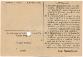 1946. 1.000.000AP nem kamatozó Pénztárjegy "C 091921" "Másra át nem ruházható" f...