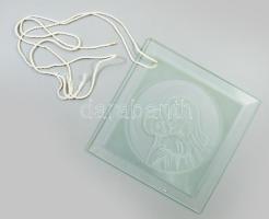 Madonna és a kisded. Savmart üveg fali dísz. hibátlan 26x26 / 34x34 cm